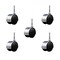 Service Caster 2'' Floor Safe Chrome Hooded Twin Wheel Caster Grip Neck Stem, 5PK SCC-GN02S50D-NYU-BC-5 - alternate 1